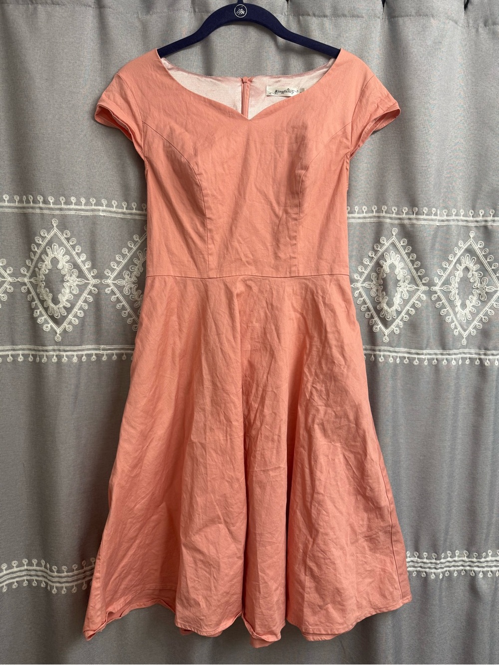 Peach A-Line Fit & Flare Dress